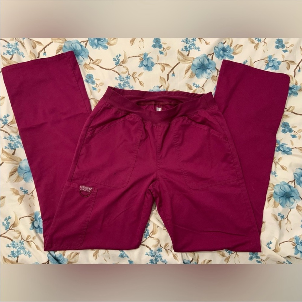 Burgundy Cherokee Scrub Bottoms
